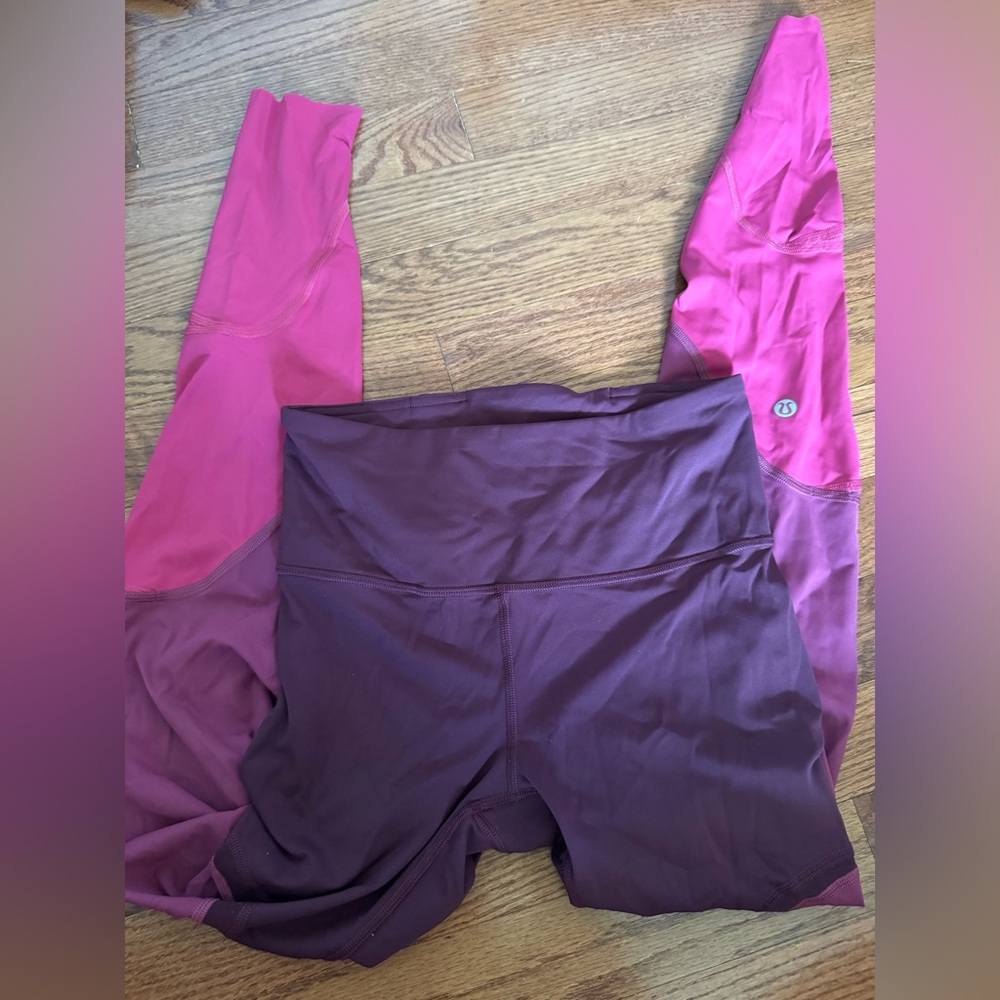 Lululemon Athletica Pink and Purple Leggings
